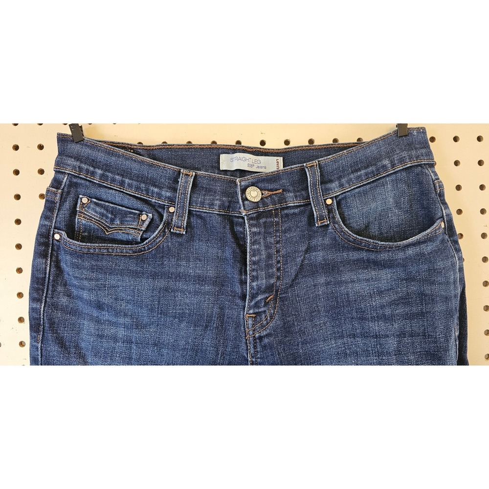 Levis 505 Straight Leg Jeans Womens 4 S/C Dark Wash Blue Denim Mid Rise